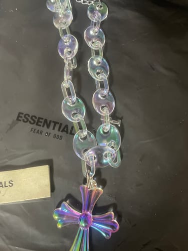 Customer photo review of Opal Cross Link Necklace