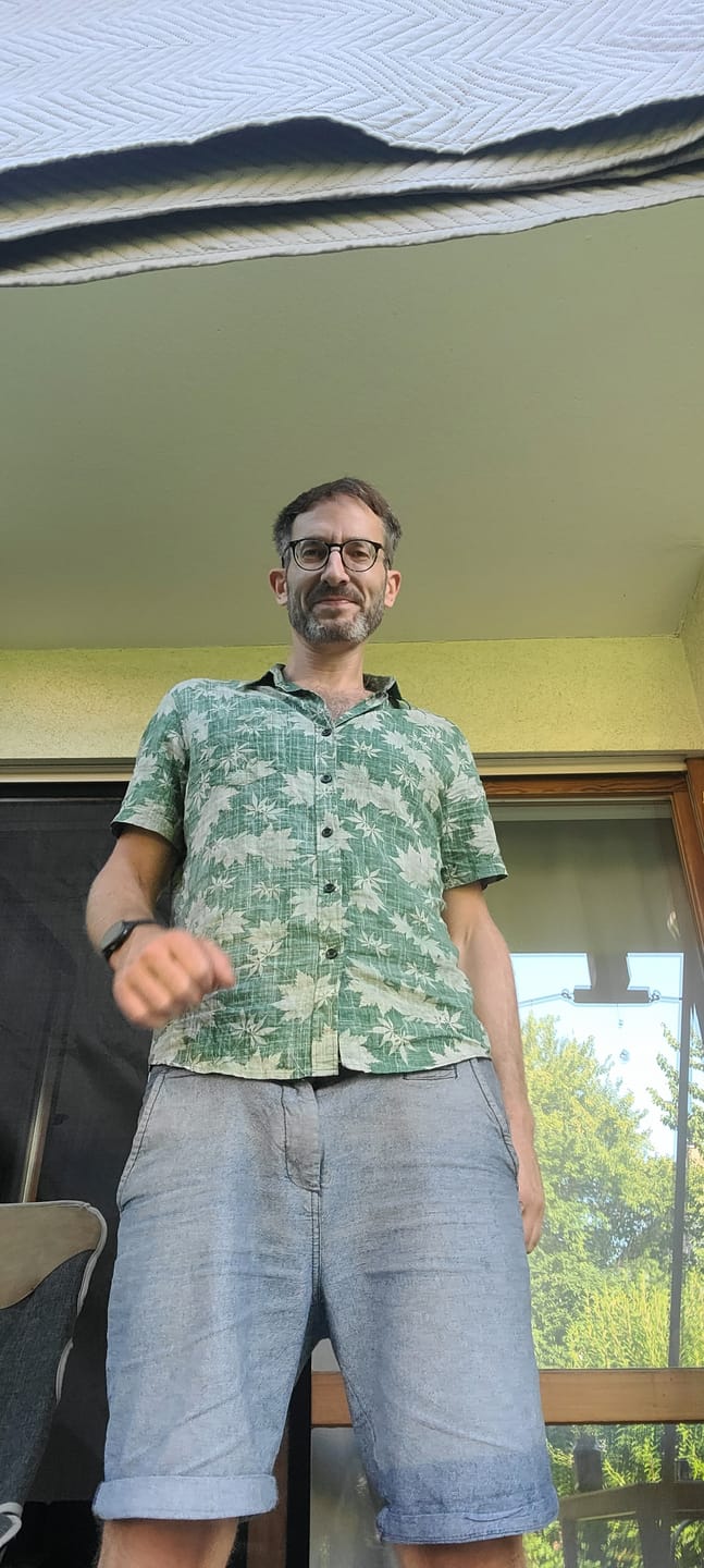 Customer photo review of Herren Lässiges Hawaii Hemd Retro Kurzarmhemd Grün