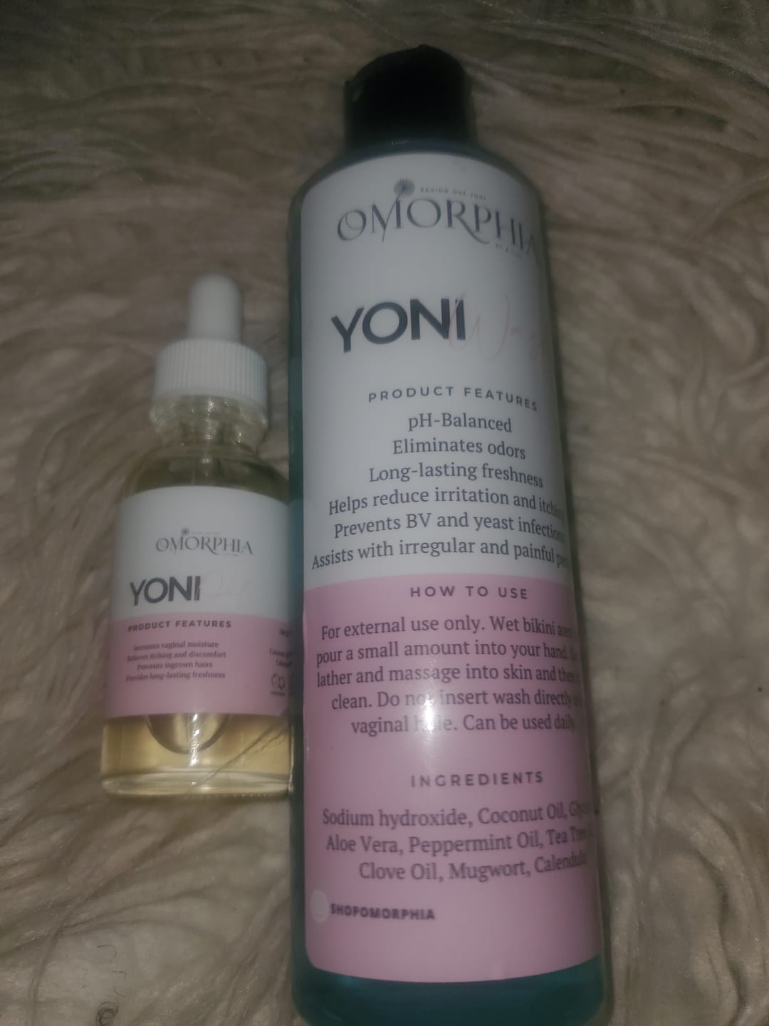 Customer photo review of Yoni Wash + Yoni Oil