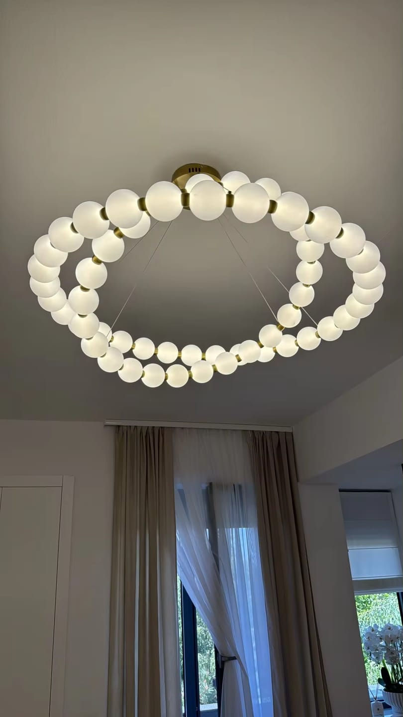 Customer photo review of WOMO Pearl Necklace Round Chandelier-WM2344