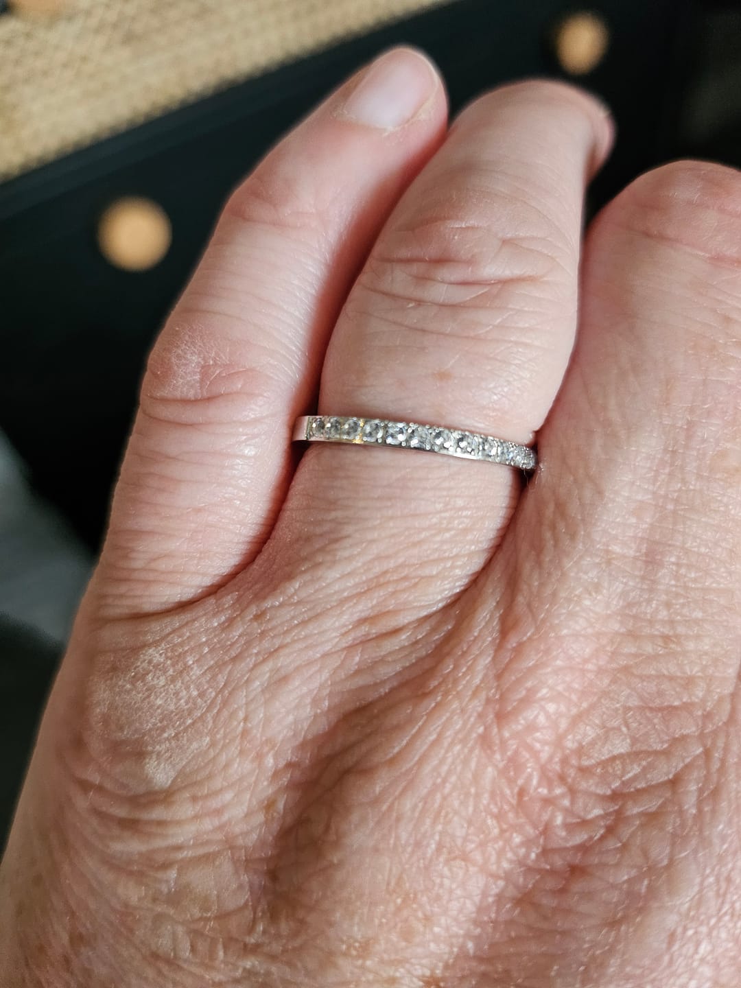 Customer photo review of White Gold 2mm Half Glitz Ring