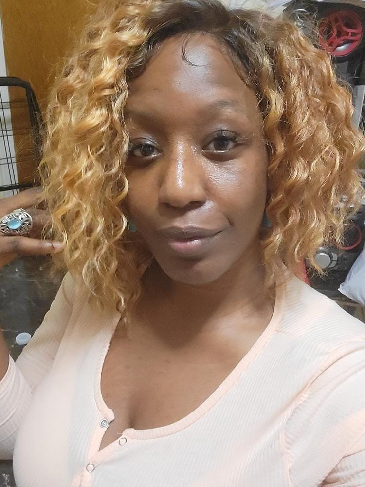 Customer photo review of Outre Synthetic Pre-Plucked HD Transparent Lace Front Wig- GRETA