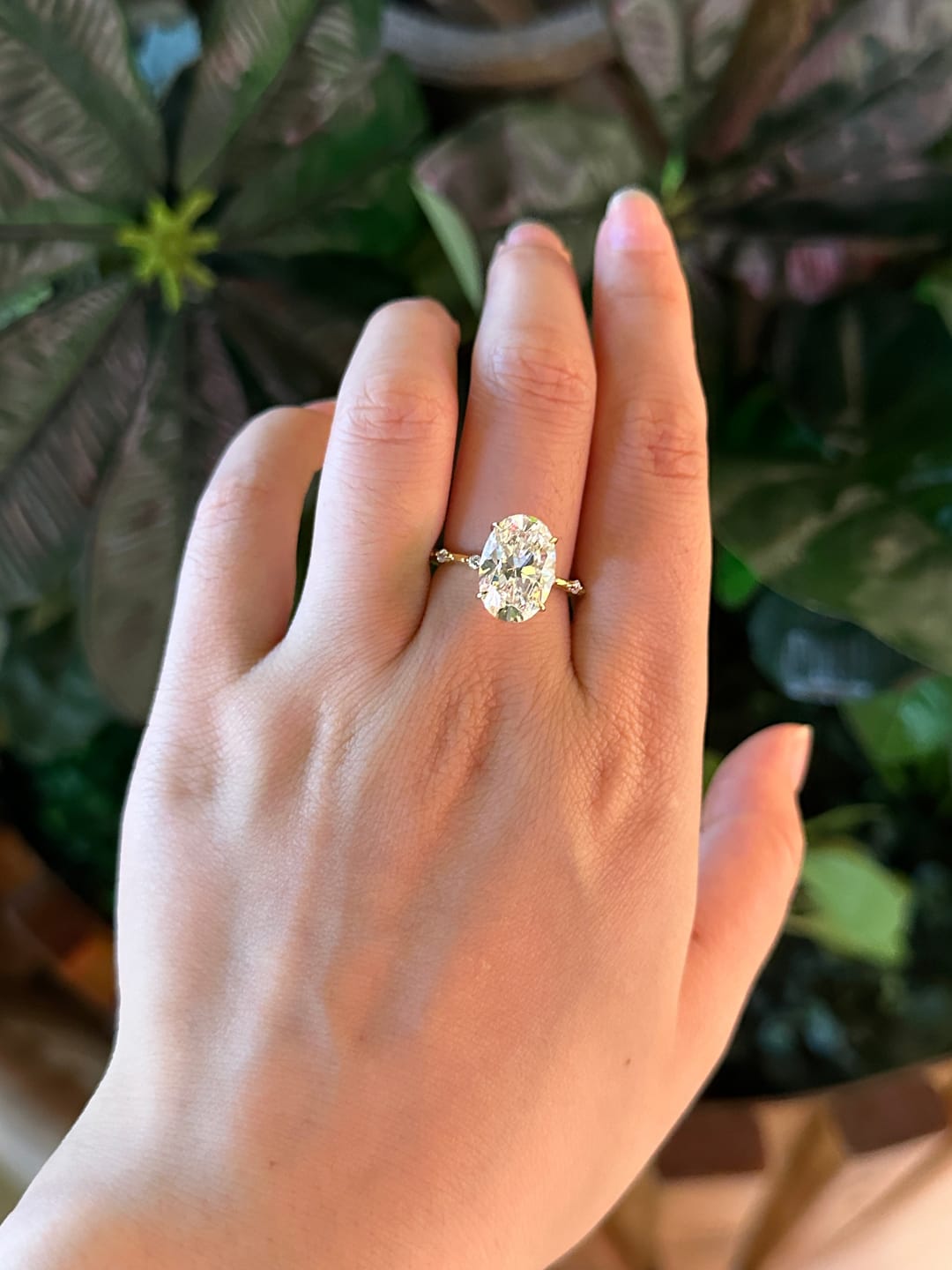 Customer photo review of S925 Yellow Gold 5.5Ct Oval Cut Engagement Ring In Sterling Silver