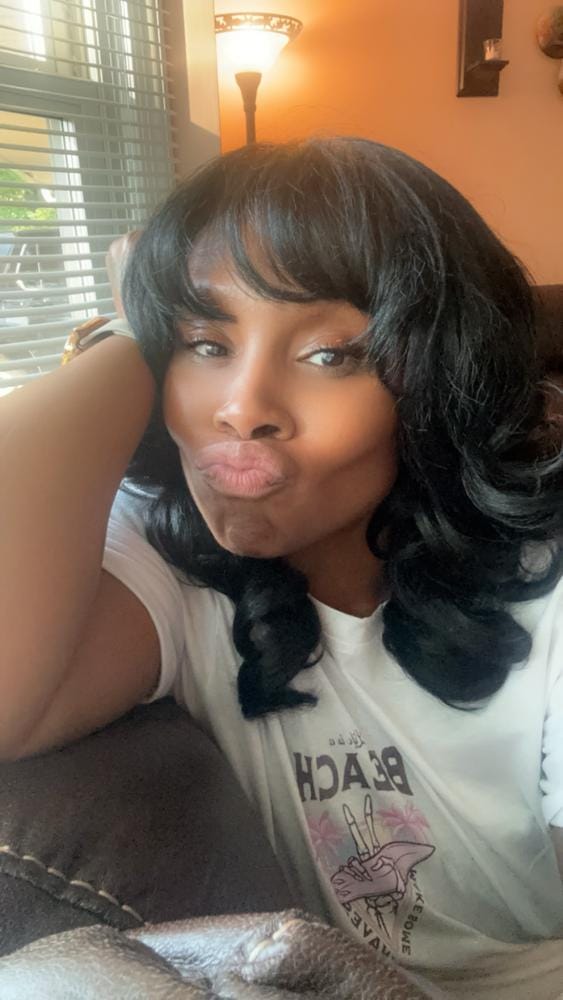 Customer photo review of Outre Perfect Hairline Synthetic HD Lace Wig - JULIANNE