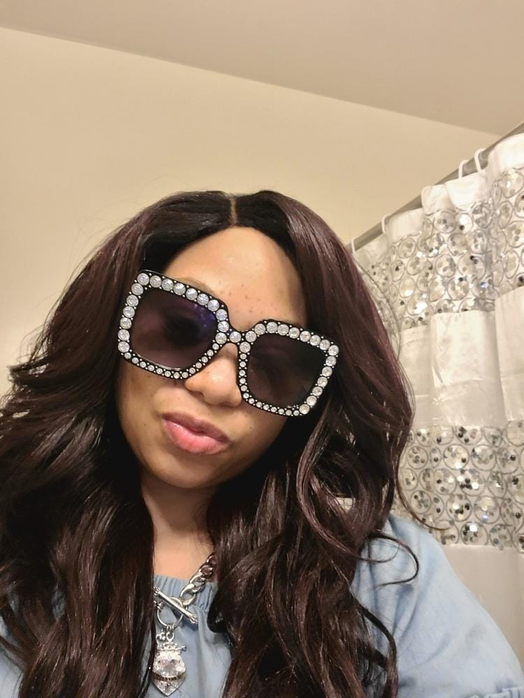Customer photo review of Freetress Equal Brazilian Natural Synthetic Lace Front Invisible L Part Wig DANITY