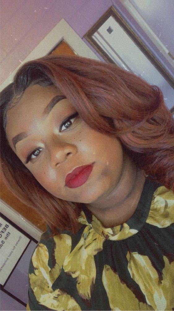 Customer photo review of Outre Perfect Hairline Synthetic HD Lace Wig - JULIANNE