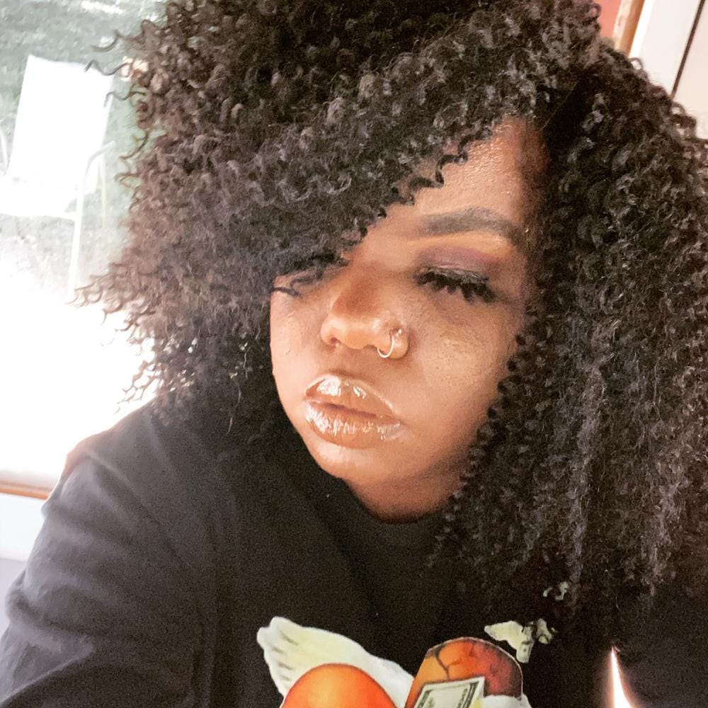 Customer photo review of Sensationnel Empress Curls Kinks & CO Textured Synthetic Lace Front Wig GAME CHANGER