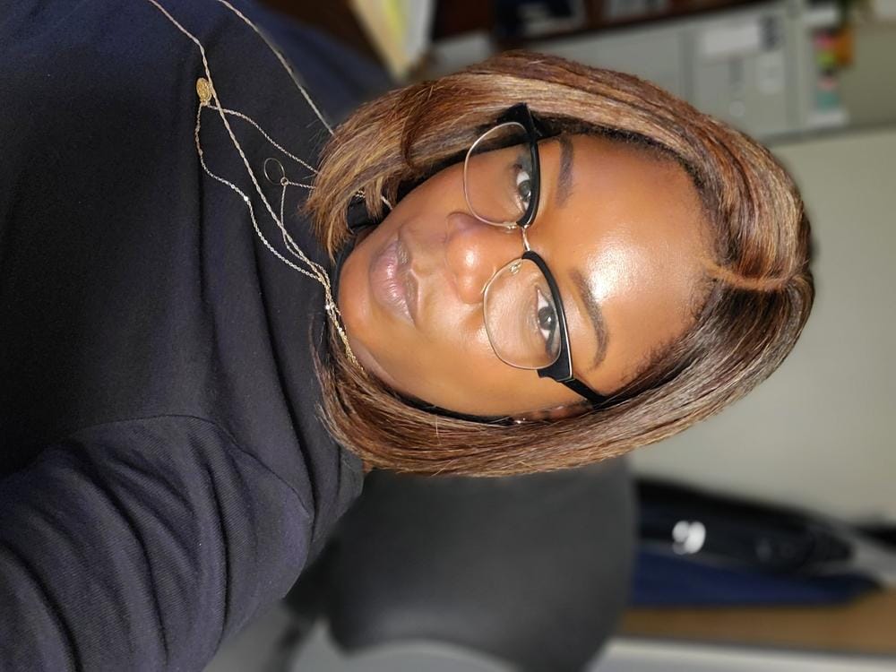 Customer photo review of Sensationnel Bump Collection Human Hair Wig FAB FRINGE