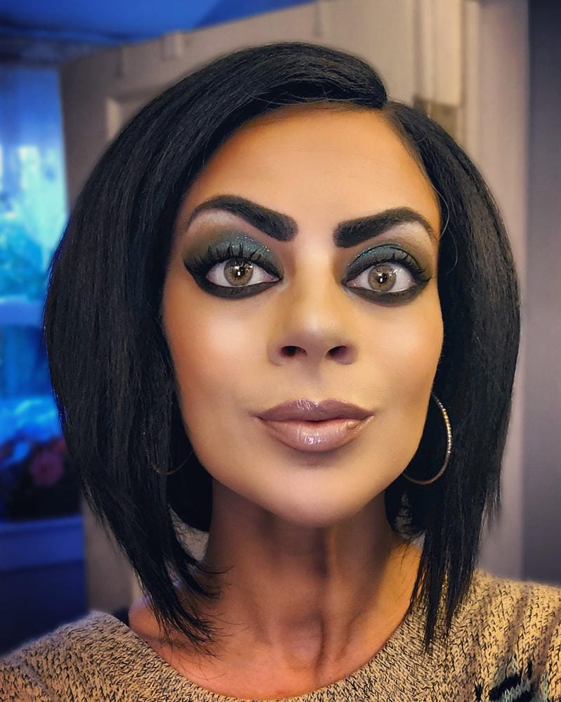 Customer photo review of Motown Tress Let's Lace Front Wig Swiss Synthetic Lace Deep Part LSDP FARA
