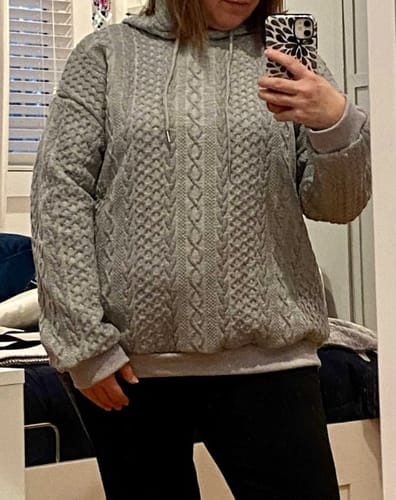 Customer photo review of Cozy Texture Pattern Long Sleeve Hoodie