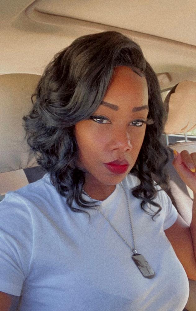 Customer photo review of Bobbi Boss Swiss Synthetic Lace Front Wig - MLF181 DENNA