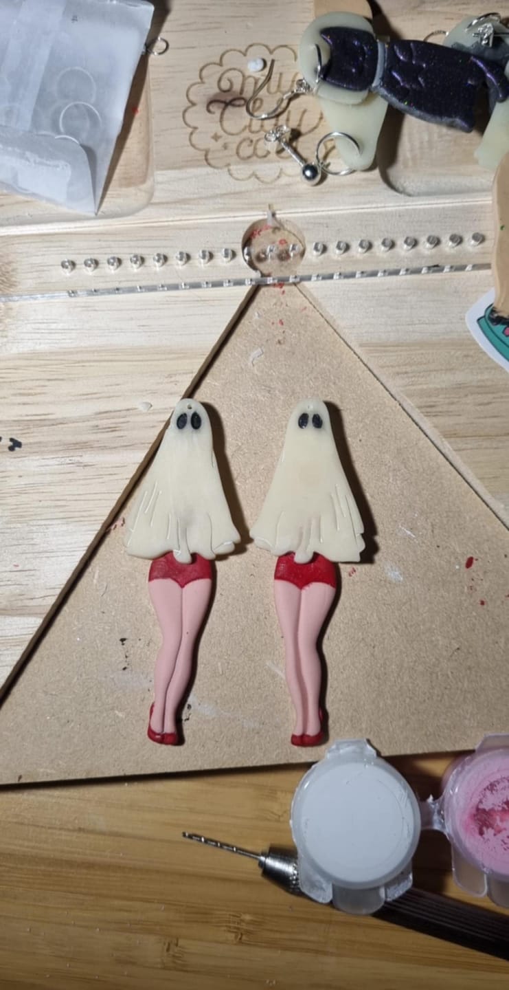 Customer photo review of Pinup Ghost Polymer Clay Cutters - Mirrored Set