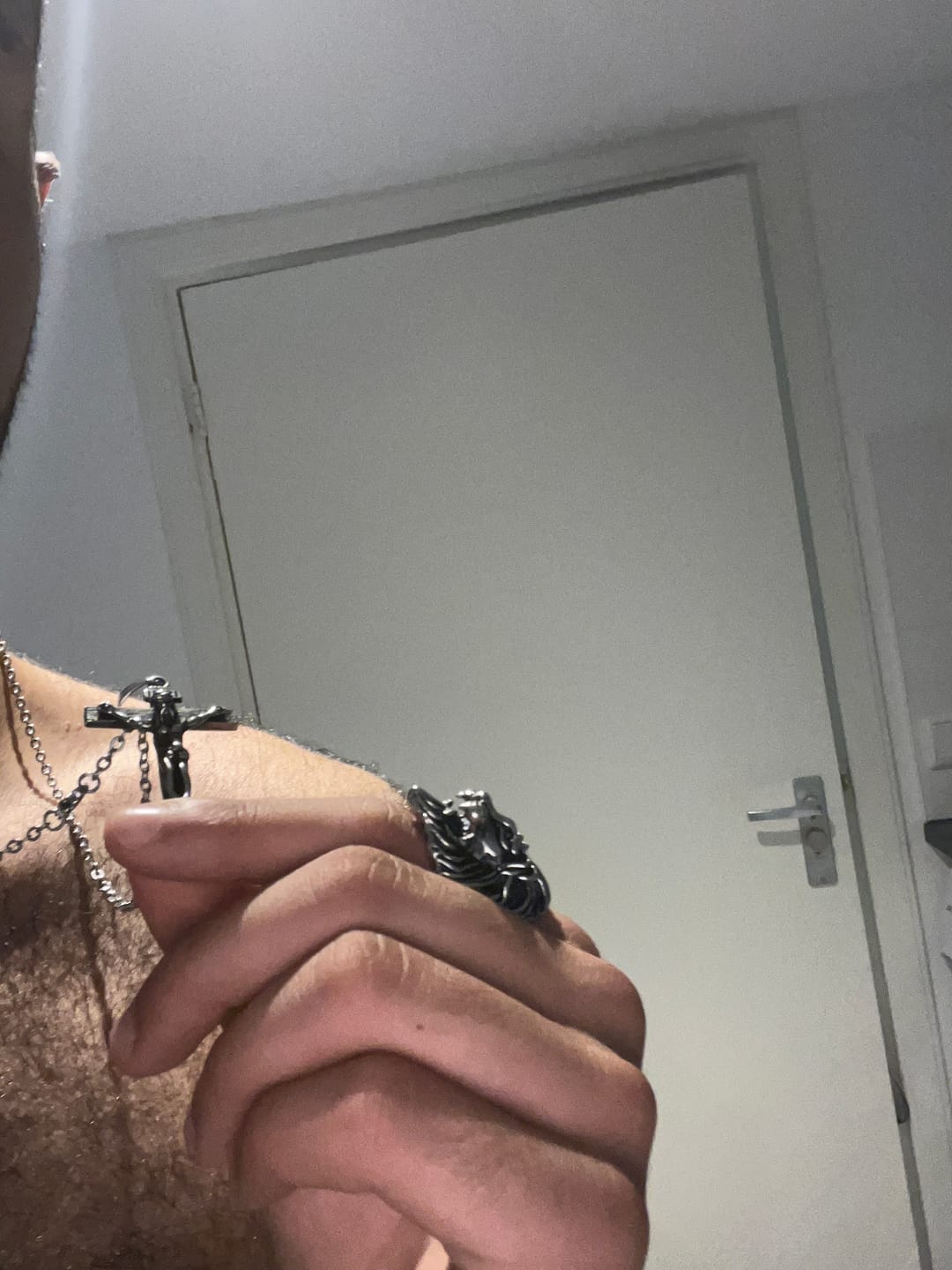 Customer photo review of Jesus Piece. Necklace