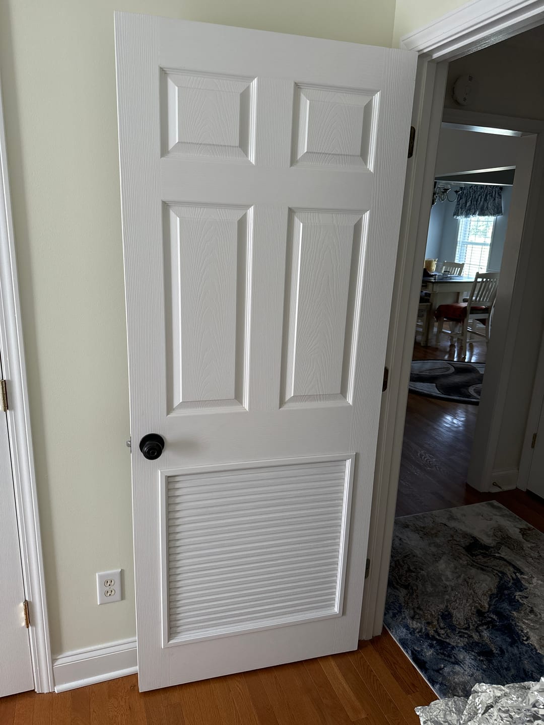 Customer photo review of Chevron Basswood Door Louver Kit