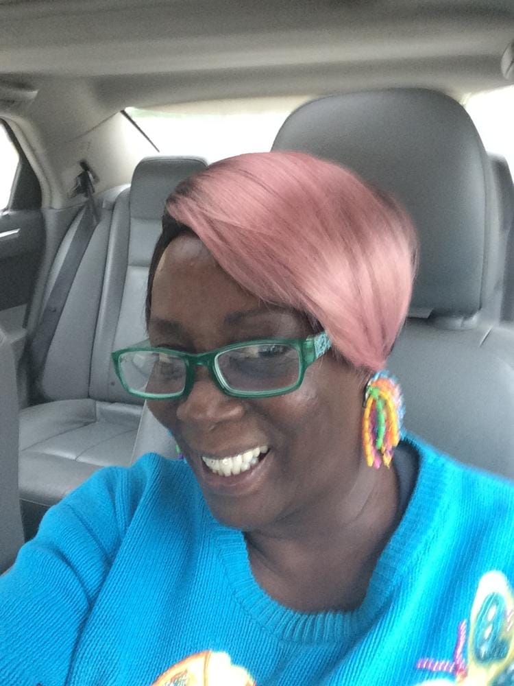 Customer photo review of Freetress Equal Drawstring Ponytail BOHEMIAN FRO