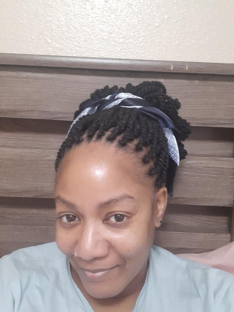 Customer photo review of Freetress Equal Cuban Double Strand Style TWIST BRAID 12"-24"