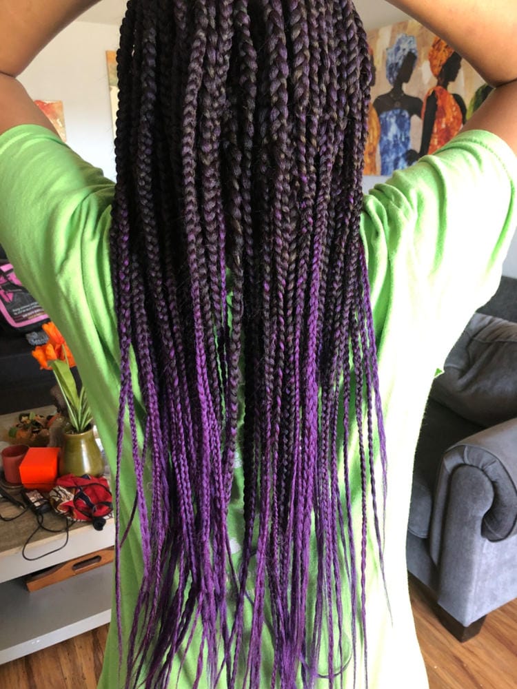 Customer photo review of Ali Tress Synthetic Ez X WaterTex Pre Stretched Braids 3X 54"