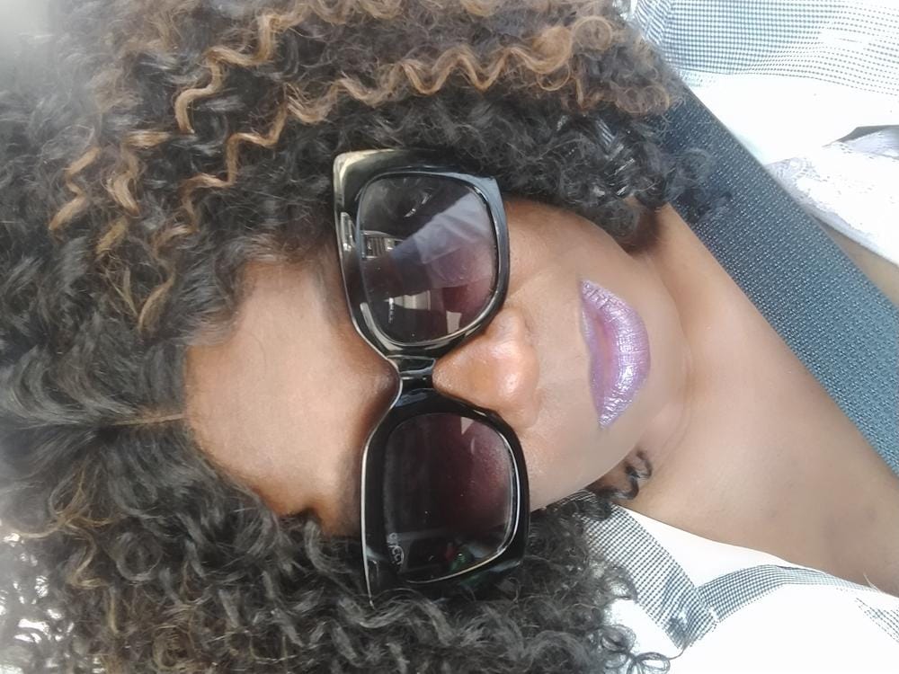 Customer photo review of Sensationnel Empress Curls Kinks & CO Synthetic Textured Lace Front Wig RULE BREAKER