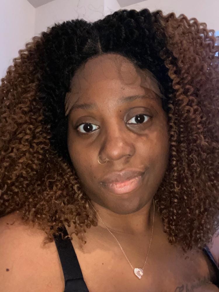 Customer photo review of Sensationnel Empress Curls Kinks & CO Textured Synthetic Lace Front Wig GAME CHANGER