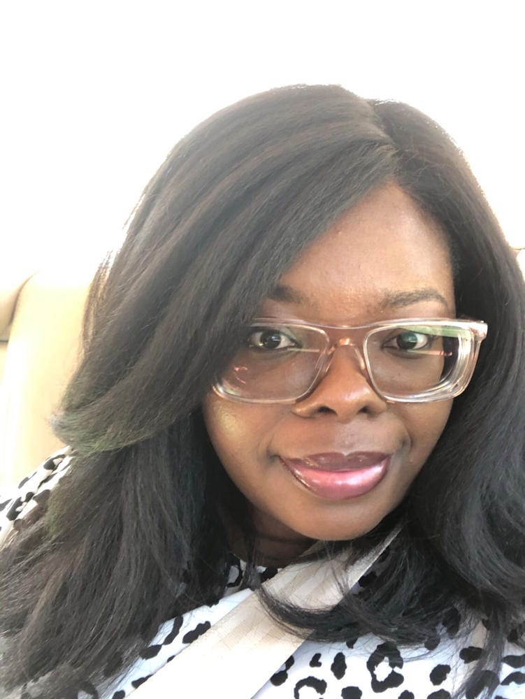 Customer photo review of Outre Soft & Natural Synthetic Lace Front Wig NEESHA 201
