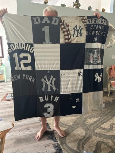 T-shirt quilt featuring new york yankees by Joanne from SC
