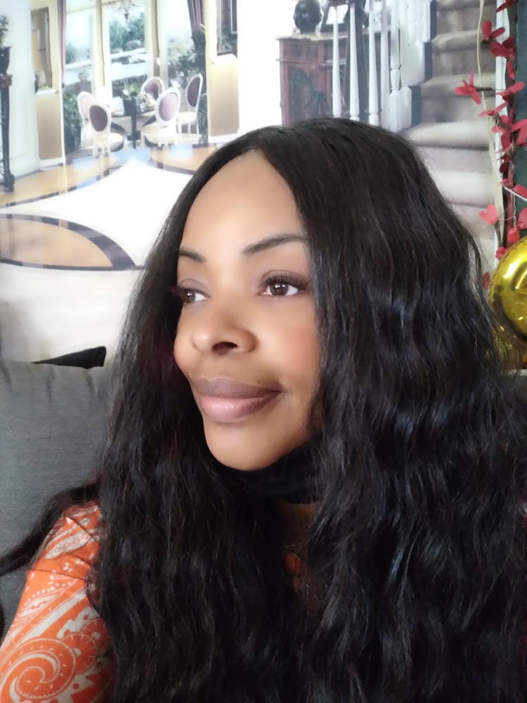 Customer photo review of Freetress Equal Synthetic Natural Me Drawstring Fullcap Half Wig - NATURAL ROLLER SET
