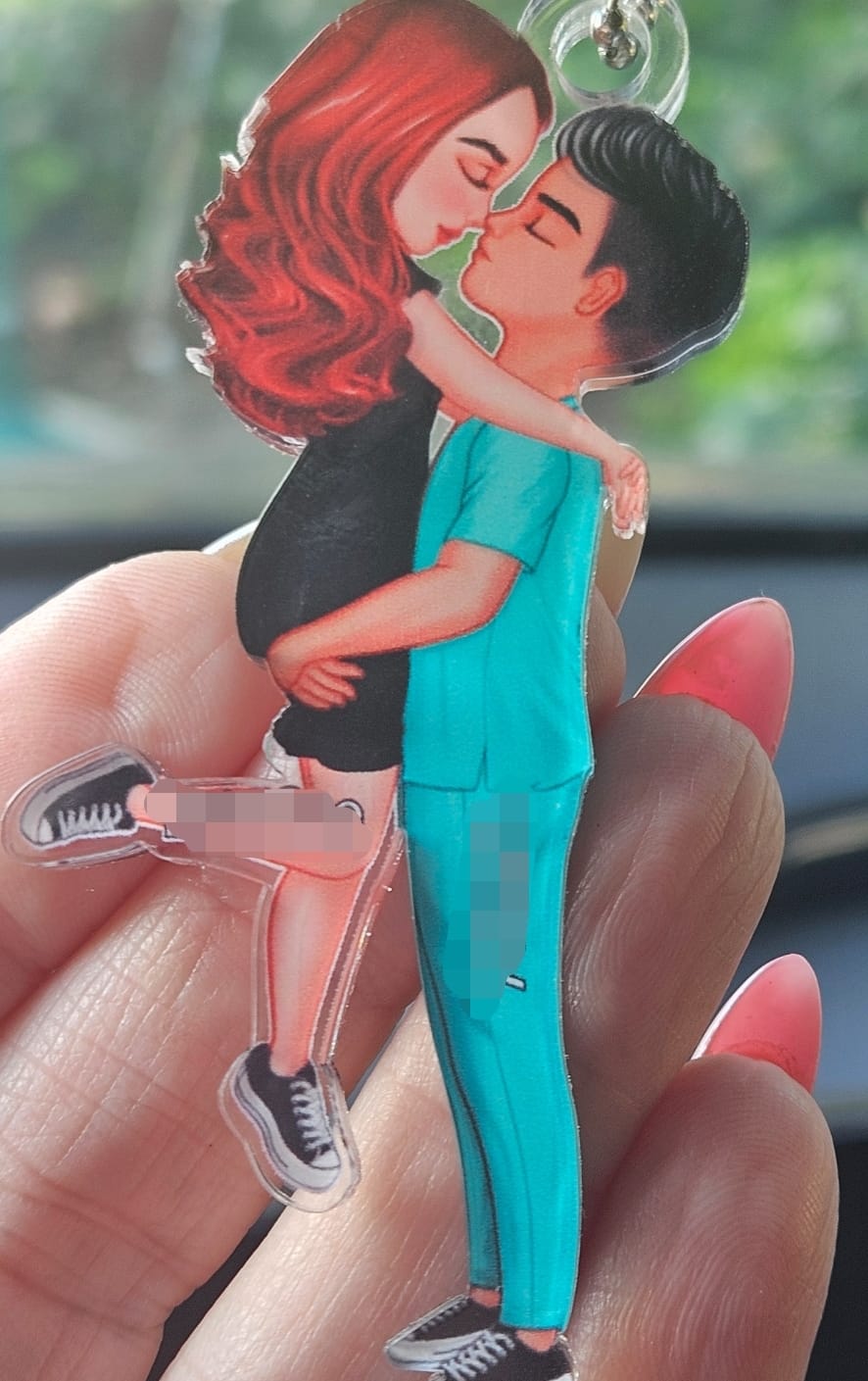 Customer photo review of Doll Couple Kissing Hugging  Personalized Ornament