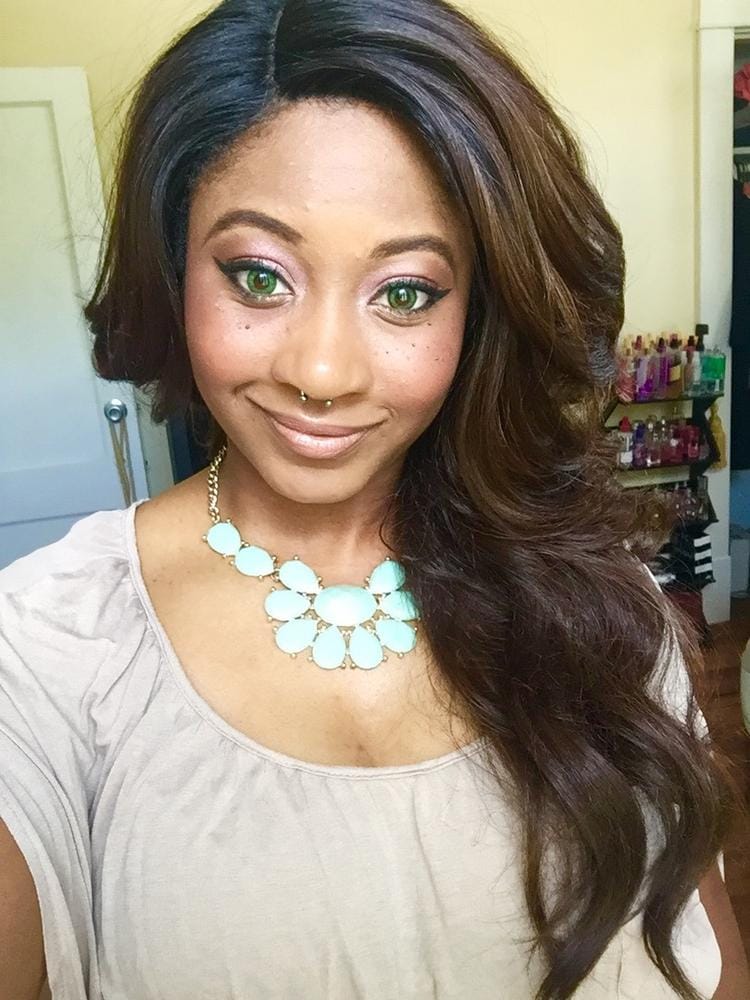 Customer photo review of Freetress Equal Brazilian Natural Synthetic Lace Front Invisible L Part Wig DANITY