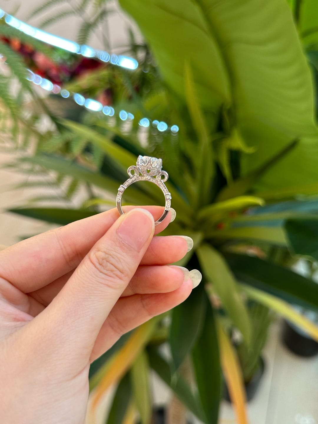 Customer photo review of S925 Moissanite 1.0~2.0 Carat Engagement Ring Promise Ring For Women