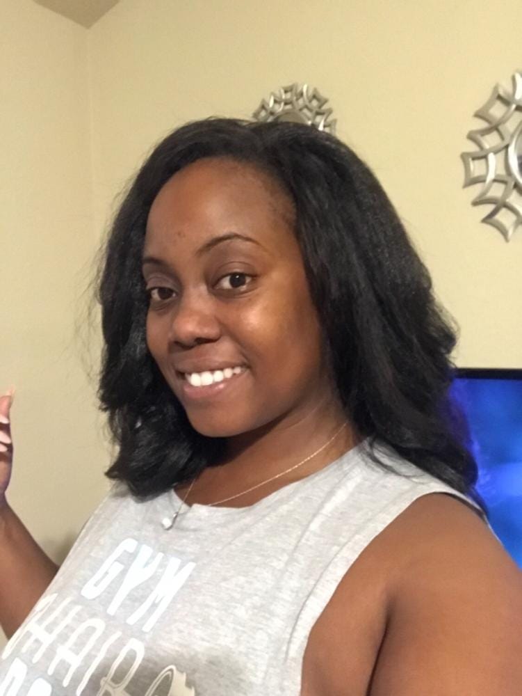 Customer photo review of Freetress Equal Synthetic Natural Me Drawstring Fullcap Half Wig - NATURAL ROLLER SET