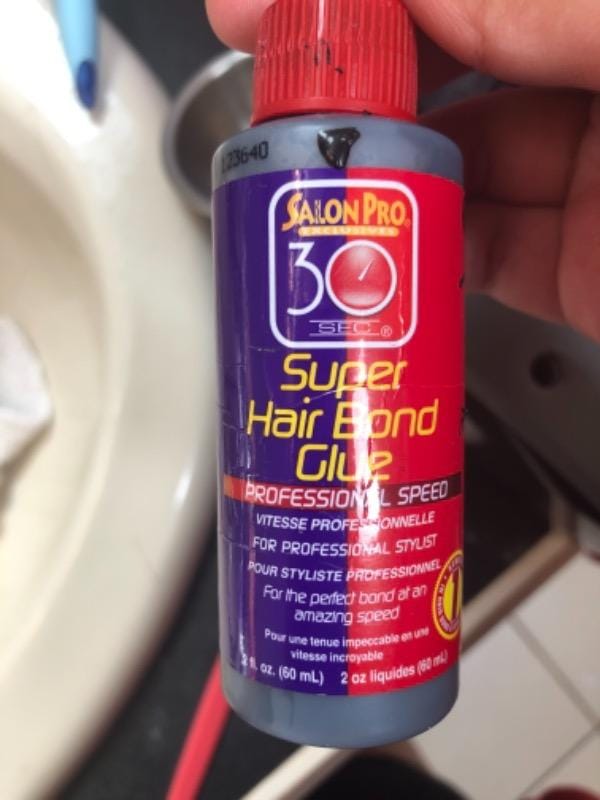 Customer photo review of Salon Pro 30 Sec Hair Bonding Glue 1 oz, 2 oz, 4 oz