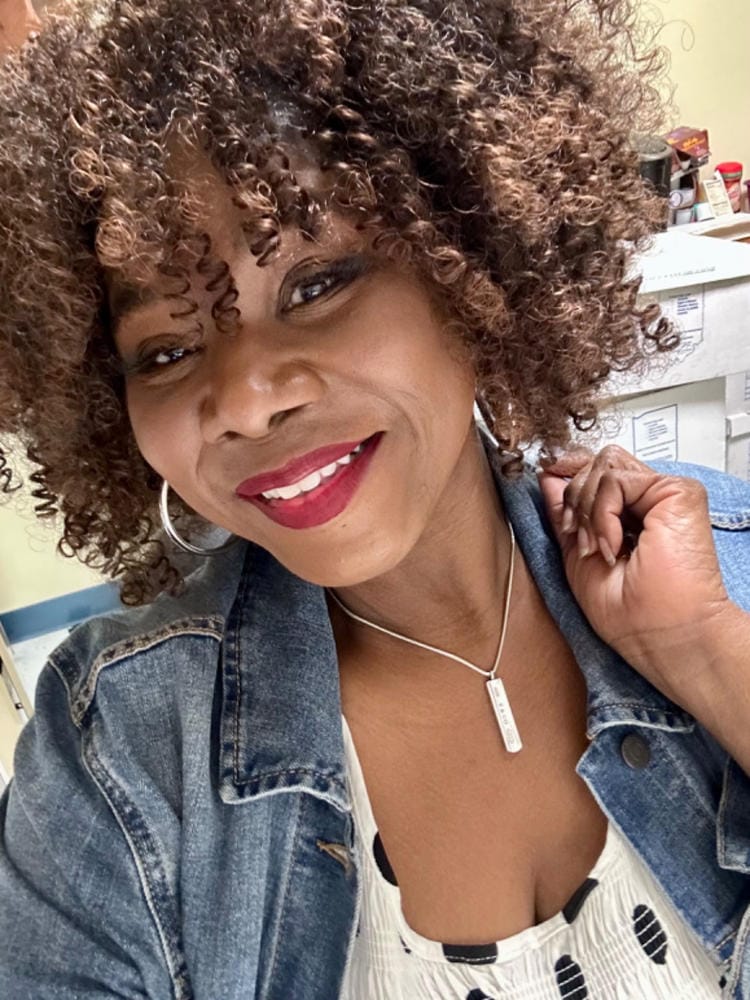 Customer photo review of Freetress Equal Drawstring Ponytail BOHEMIAN FRO
