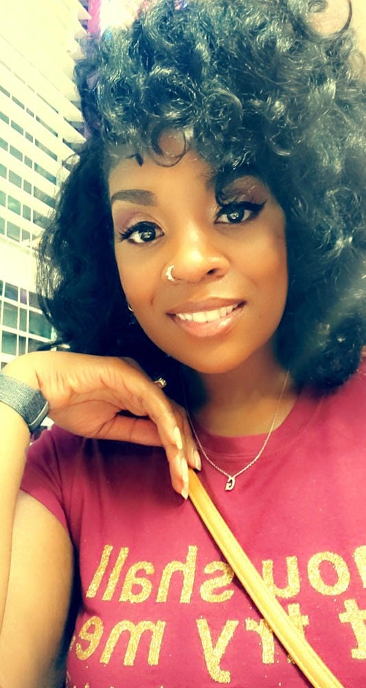 Customer photo review of Freetress Equal Synthetic Natural Me Drawstring Fullcap Half Wig - NATURAL ROLLER SET