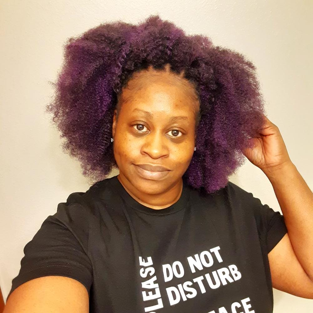 Customer photo review of Outre X-Pression Twisted Up Crochet Braid - 3X SPRINGY AFRO TWIST 16"
