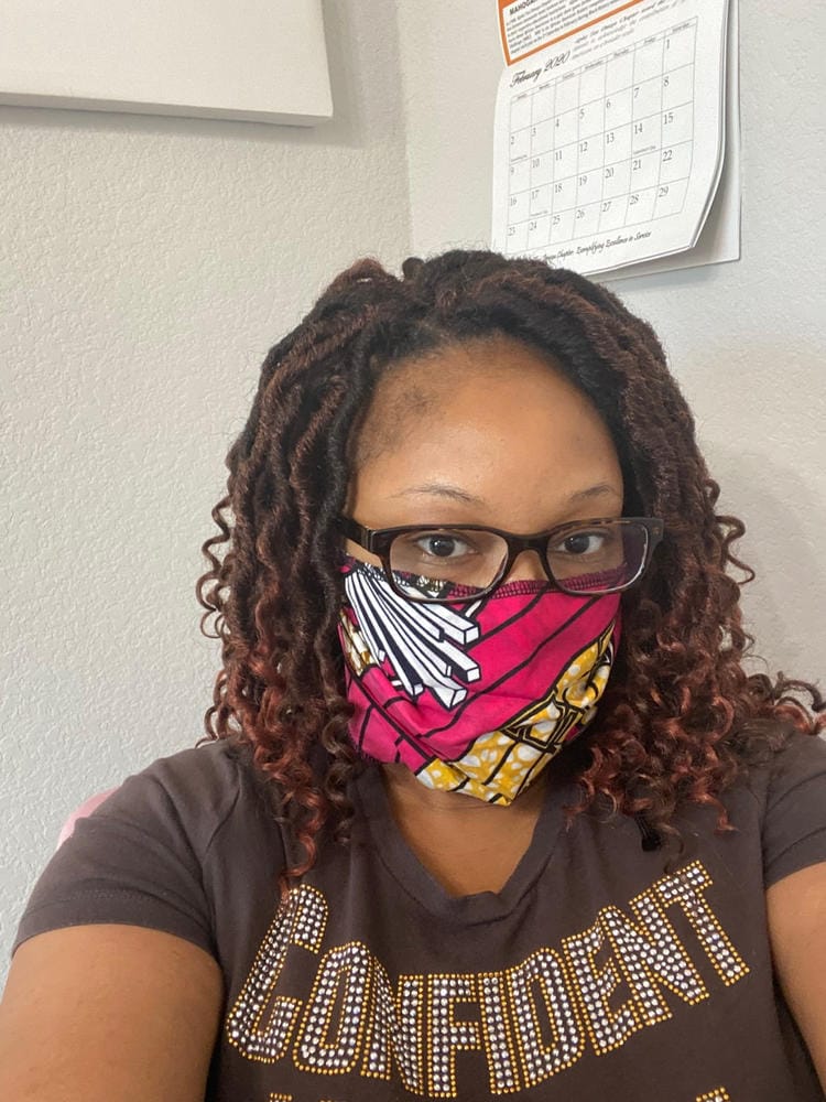 Customer photo review of Freetress Synthetic Crochet Braids 2X HIPPIE LOC 12"