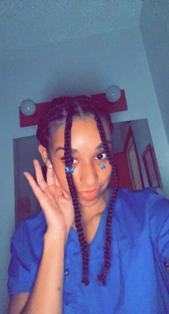 Customer photo review of Freetress Synthetic Braid - 3X Pre-Stretched Braid 301 28"