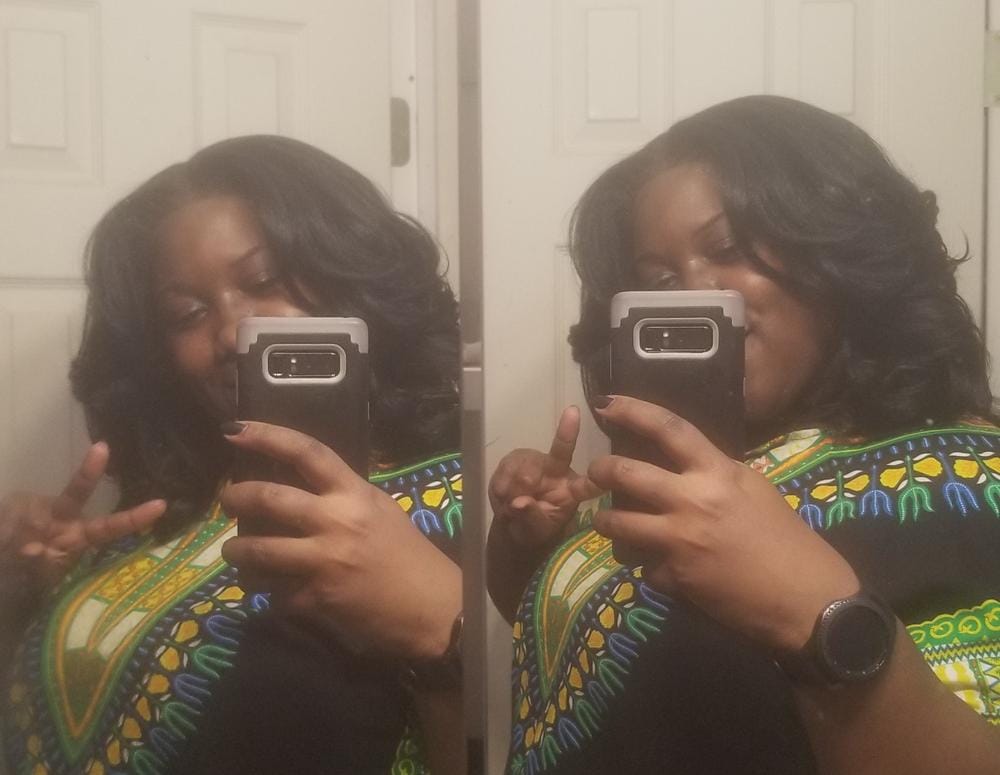 Customer photo review of Outre Perfect Hairline Synthetic HD Lace Wig - JULIANNE