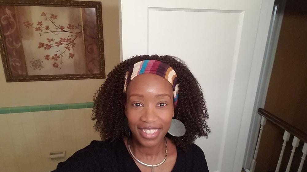 Customer photo review of Sensationnel Instant Weave Curls Kinks & CO Synthetic Half Wig KINKY 4B-4C GAME CHANGER