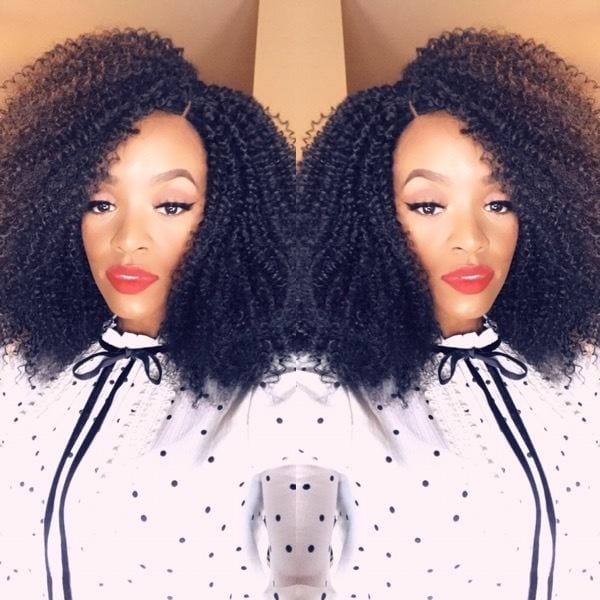 Customer photo review of Sensationnel Empress Curls Kinks & CO Textured Synthetic Lace Front Wig GAME CHANGER