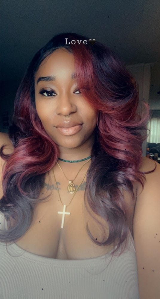 Customer photo review of Outre Perfect Hairline Synthetic HD Lace Wig - JULIANNE