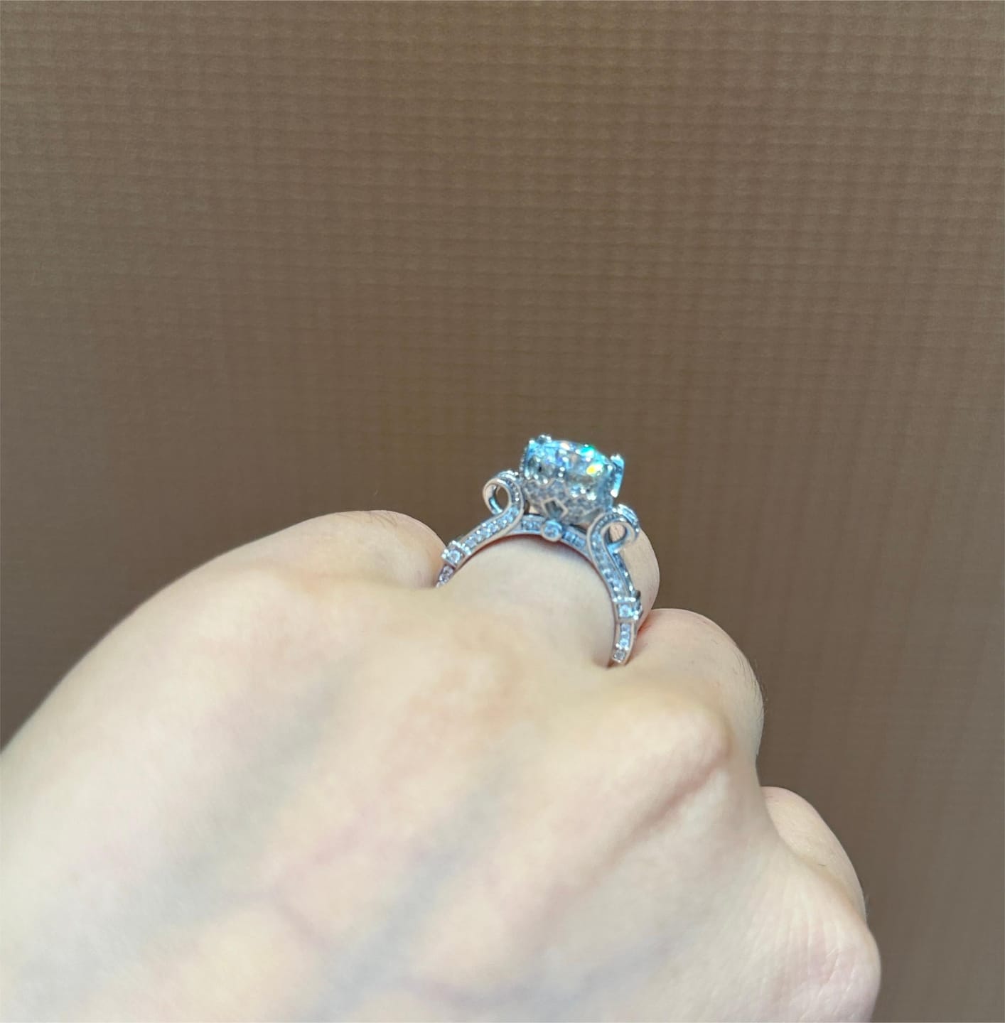 Customer photo review of S925 Moissanite 1.0~2.0 Carat Engagement Ring Promise Ring For Women