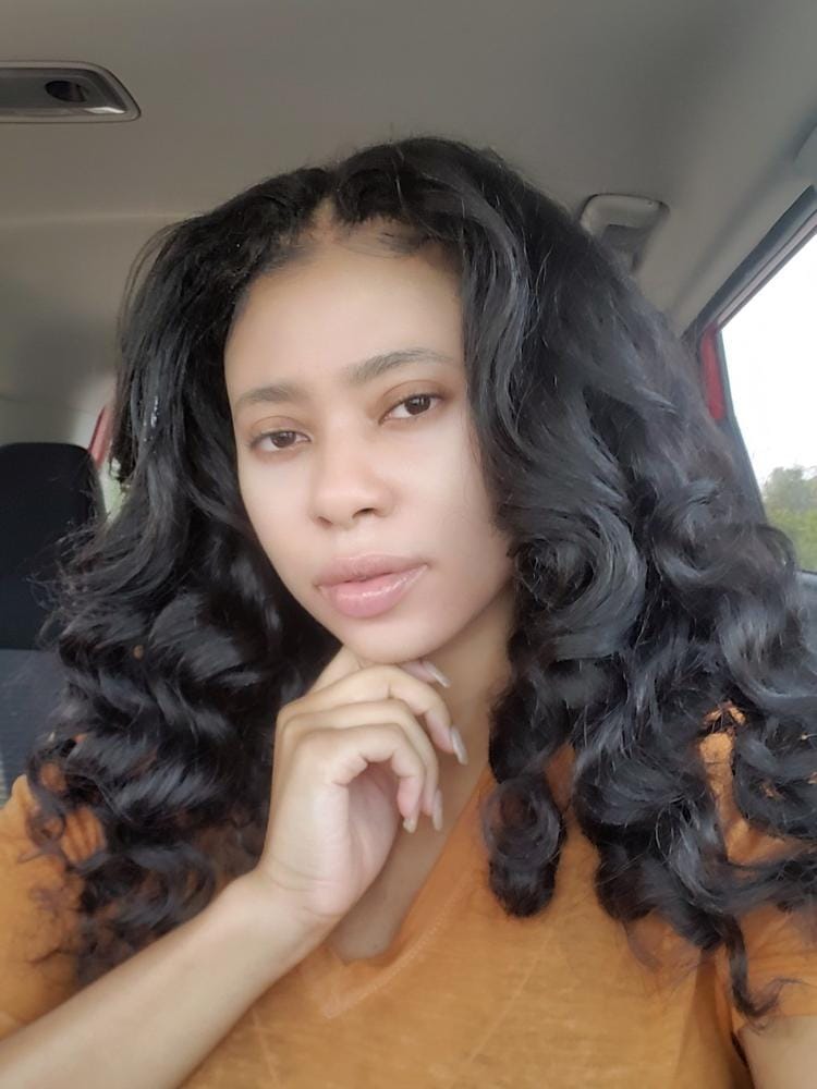 Customer photo review of Dalva Ultima Collagen Protein Hair Pre Looped Crochet Braid DEEP TWIST 14-18"