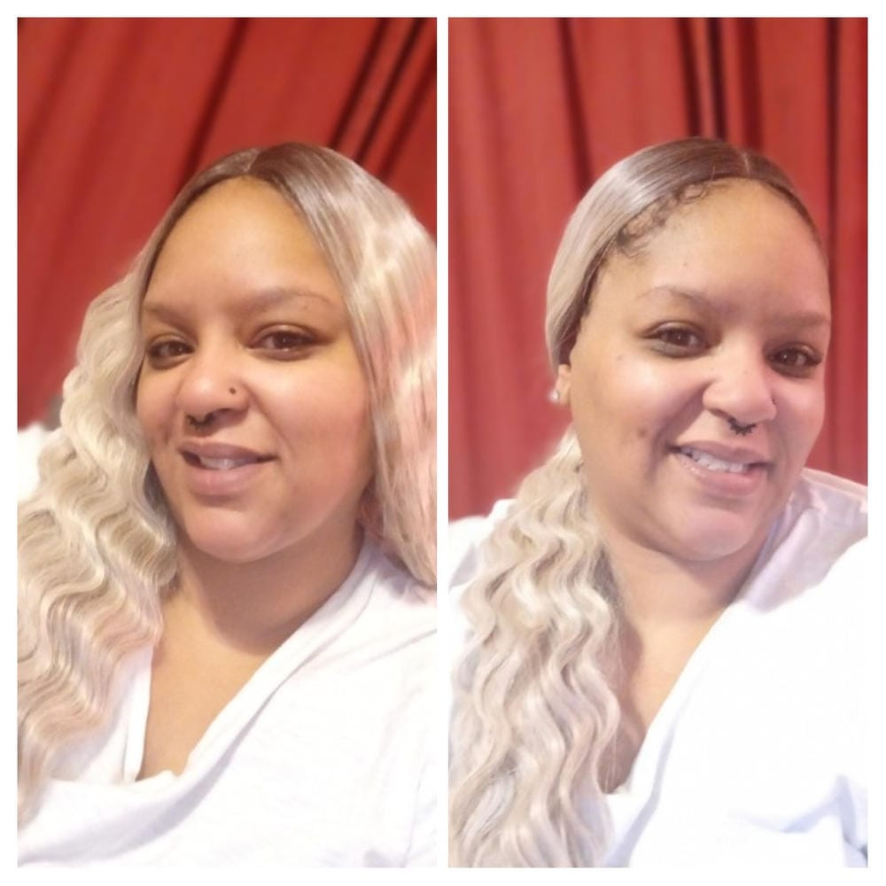 Customer photo review of Outre Color Bomb Synthetic Piano Highlights HD Transparent Lace Wig - KEEVAH