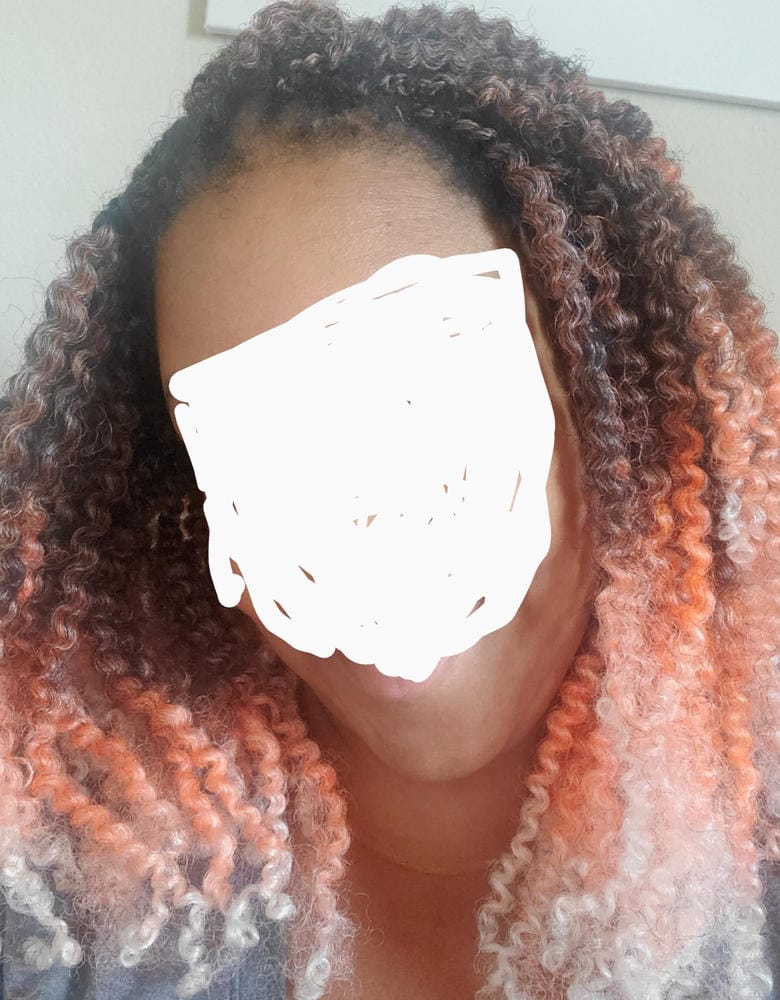 Customer photo review of Outre X-Pression Twisted Up Crochet Braid - 3X SPRINGY AFRO TWIST 16"
