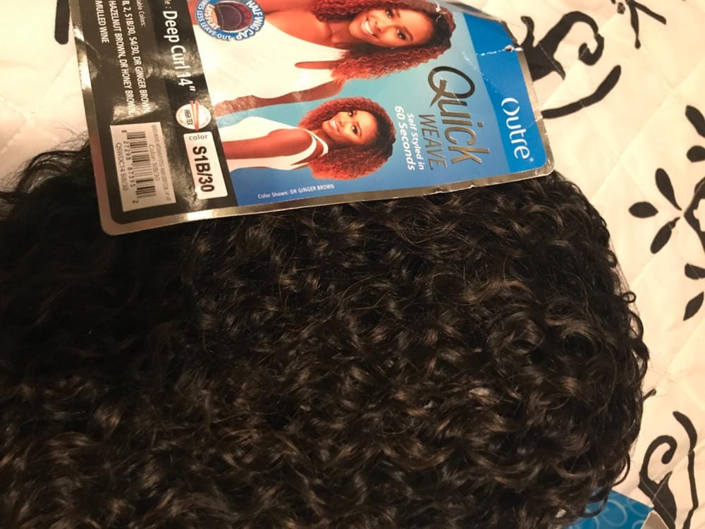 Customer photo review of Outre Synthetic Quick Weave Wet & Wavy Style Half Wig - DEEP CURL 14"