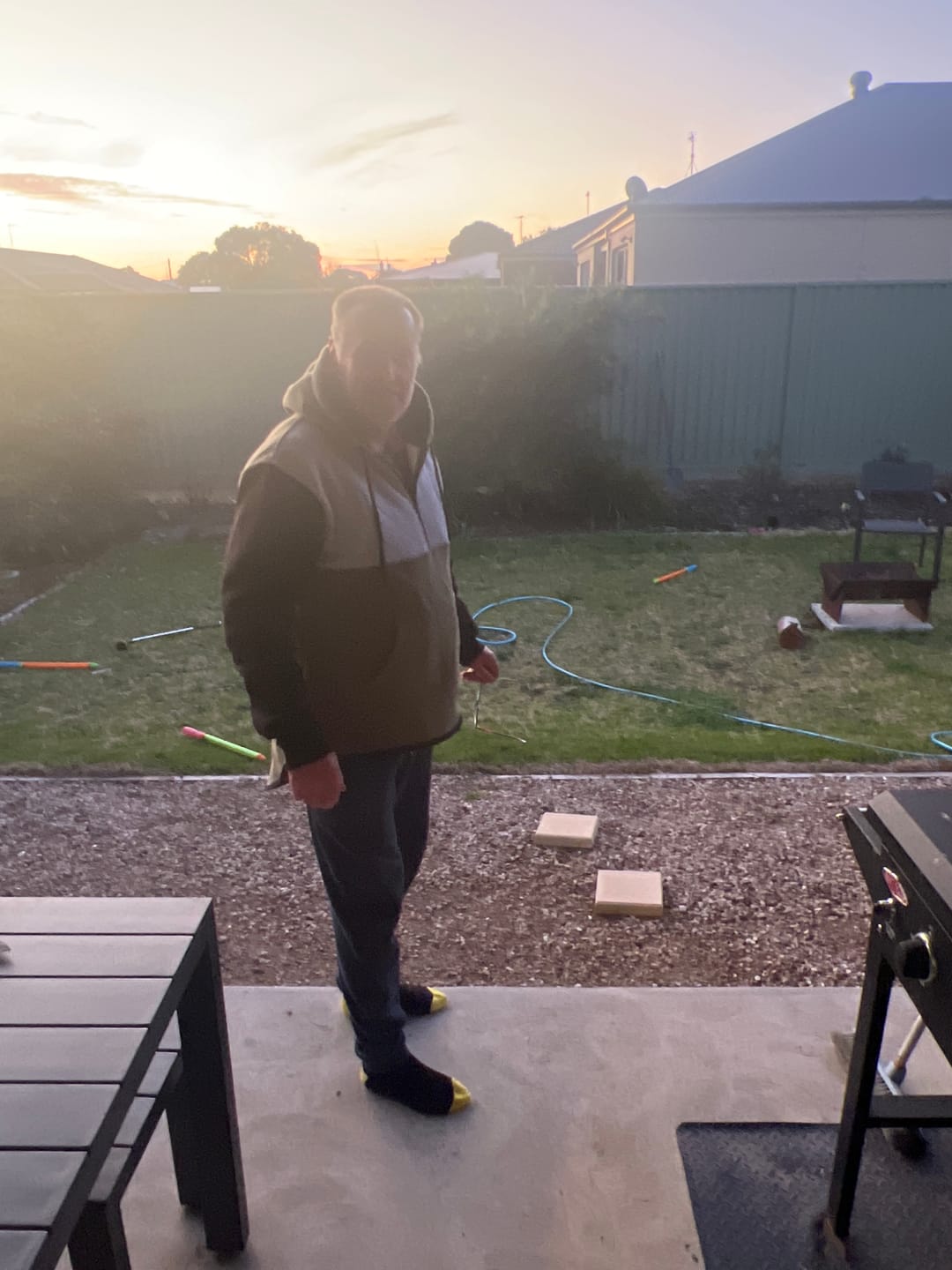 Customer photo review of Olive Green, Light Grey & Black | Half Zip Long Tail Hoody