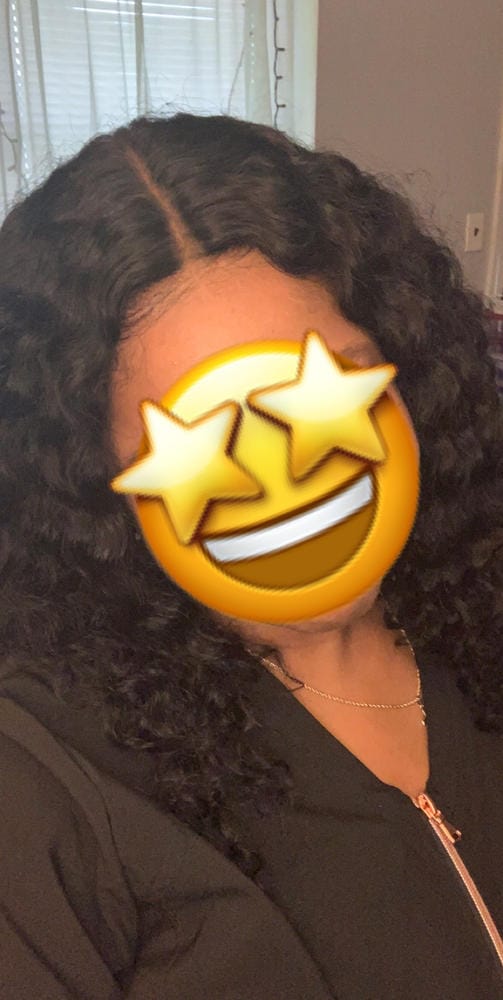 Customer photo review of Shake-N-Go Naked Nature Brazilian Natural 100% Human Hair Lace Part Wig - DEEP WAVE