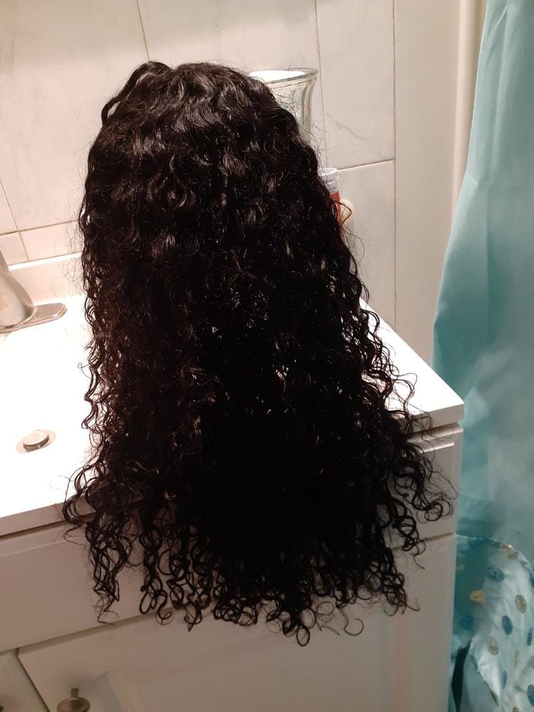 Customer photo review of Shake-N-Go Naked Nature Brazilian Natural 100% Human Hair Lace Part Wig - DEEP WAVE