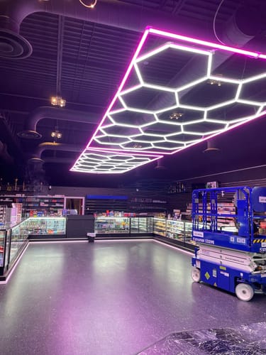 Customer photo review of Color Hexagon Garage Grid Light