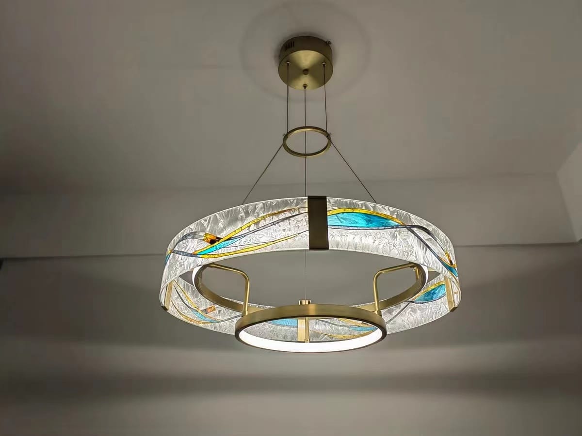 Customer photo review of WOMO Enamel Round Brass Chandelier-WM2335
